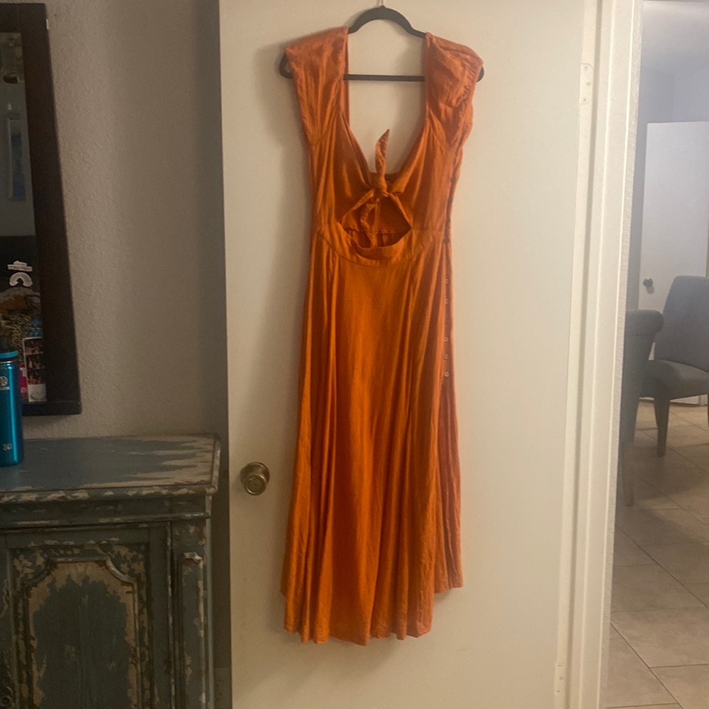 Orange cut out Free People dress